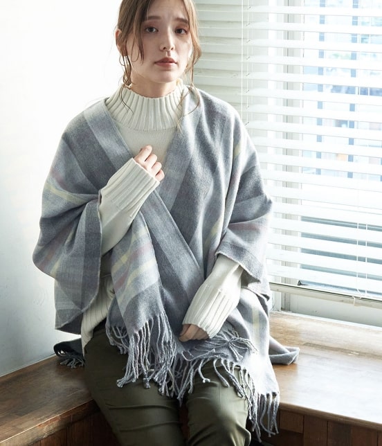 Rope Picnic チェックストールポンチョ ファッション雑貨 マフラー ショール 通販 J Adore Jun Online