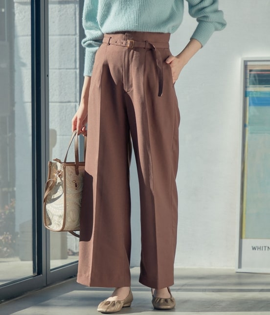 Vis Easy Care ウォッシャブルフラノセンタープレスワイドパンツ パンツ スラックス 通販 J Adore Jun Online