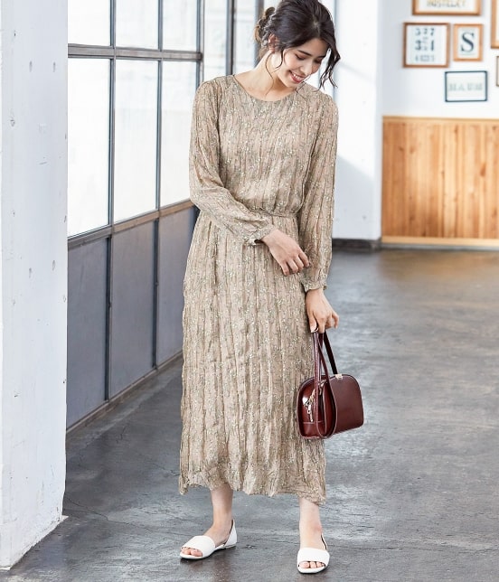 Vis Web限定 シワ加工花柄ワンピース ワンピース ワンピース 通販 J Adore Jun Online