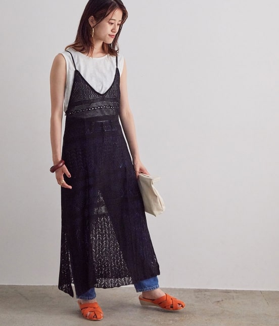 Vis Web限定 麻タッチレース編みキャミワンピース ワンピース ワンピース 通販 J Adore Jun Online