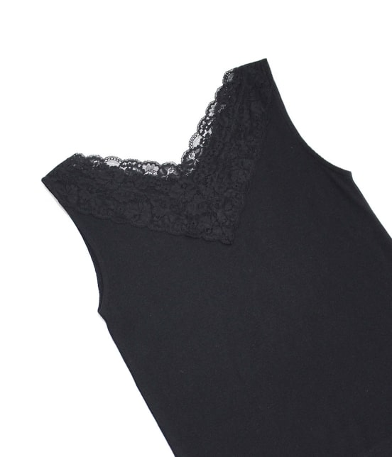 Vis 襟モチーフレーステレコvネックタンクトップ トップス タンクトップ 通販 J Adore Jun Online
