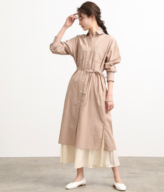 Vis 鎌倉シャツ Vis ドロップショルダーシャツワンピース ワンピース シャツワンピース 通販 J Adore Jun Online