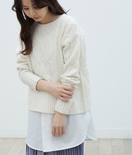 Rope Picnic インナーセットケーブルニットプルオーバー トップス ニット セーター 通販 J Adore Jun Online Rope Picnic インナーセットケーブルニットプルオーバー トップス ニット セーター 通販 J Adore Jun Online
