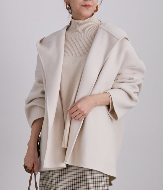 Salon Adam Et Rope ウールカシミヤ無双仕立てフード付きミドル丈コート ジャケット アウター その他アウター 通販 J Adore Jun Online