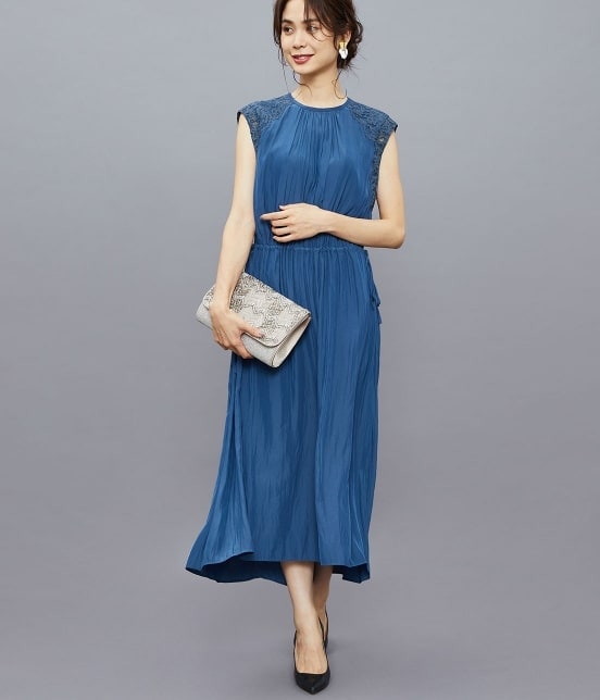 Rope 結婚式にも 部分レースサイドドロストワンピース ワンピース ワンピース 通販 J Adore Jun Online