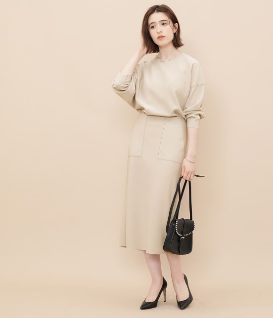 Adam Et Rope Femme ニットジョーゼットボンディングロングスカート スカート スカート 通販 J Adore Jun Online