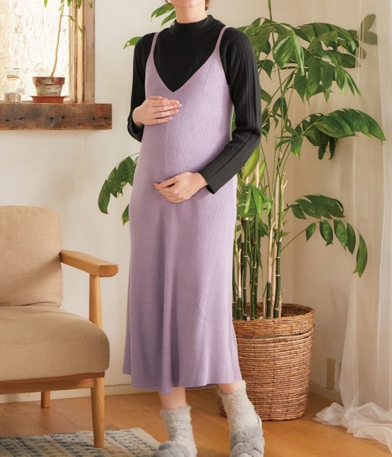 Vis Vismommy ニットプルオーバー付きニットキャミワンピース 授乳口付き 産前産後 ワンピース ワンピース 通販 J Adore Jun Online