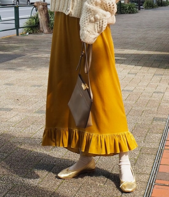 Mademoiselle Rope フリルヘムベロアロングスカート スカート スカート 通販 J Adore Jun Online