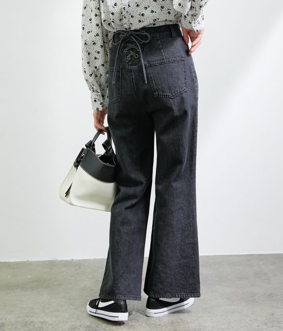 Vis Daily Use バックレースアップデニムフレアパンツ Web限定 パンツ デニムパンツ 通販 J Adore Jun Online