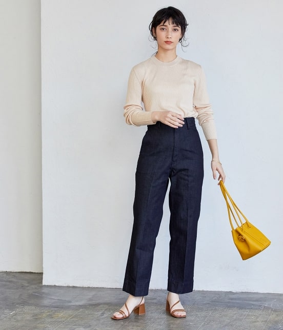 Adam Et Rope Femme センタープレスデニムスラックス パンツ デニムパンツ 通販 J Adore Jun Online