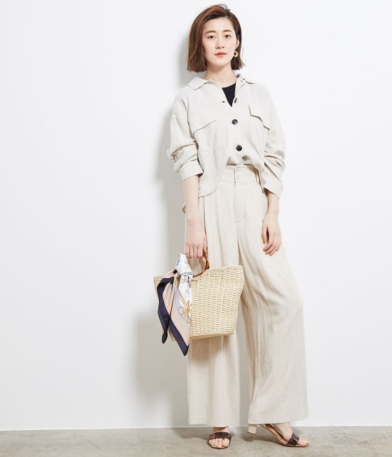 麻レーヨンワイドパンツ J Adore Jun Online Outlet ジャドール