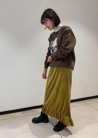 Mademoiselle Rope フリルヘムベロアロングスカート スカート スカート 通販 J Adore Jun Online