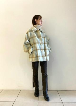 Auralee Suri Alpaca Shaggy Check Blouson 2025 | tarrusmorell.com