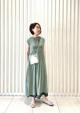 ワッシャーブロードワンピース　フレンチスリーブ　シャツワンピース　ロング ワッシャーブロードワンピース フレンチスリーブ シャツ