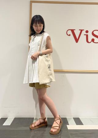 Vis きちんと感溢れる 切り替えプリーツフレンチスリーブ前開きシャツ トップス シャツ ブラウス 通販 J Adore Jun Online