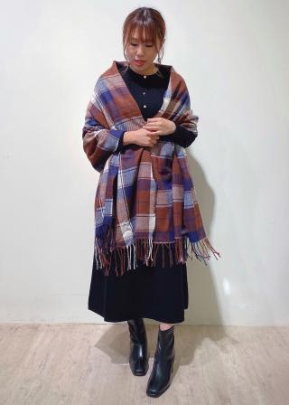 BEAMS+TUBE ショールカラーダブルテーラード　ネル生地　チェック VIS(ビス) / 【静電気防止】【6色展開】チェックストール
