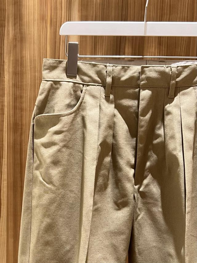 FARAH Two-tuck Wide Tapered Pants(Denim,Hopsack) / 新田