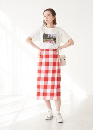 Bonpoint♡ ギンガムチェック 刺繍スカート 14A Bonpoint♡ ギンガムチェック 刺繍スカート 14A Bonpoint