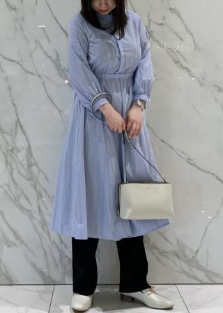 2tone Round Collar One Piece 7slv Stripe | ツートンカラー 7