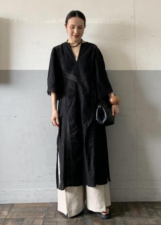 美品⁂センソユニコ⁂ロングワンピース　リネン　アシメ　変形ヘム　バルーン　M 美品⁂センソユニコ⁂ロングワンピース リネン アシメ 変形ヘム