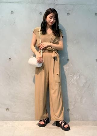 オールインワン ジャンプスーツ サロペ パンツ 着やせ 着回し ♪ GIRL DRESS FOR NOW オールインワン レディース 服 サロペット