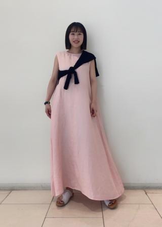 SALON adam et ropé 麻ツイルノースリーブワンピース SALON adam et ropé(サロン アダム エ ロペ) / [ご好評につき新