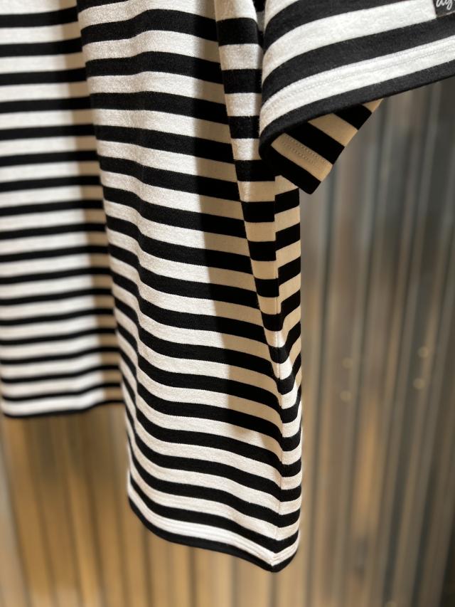 agnes b. pour ADAMETROPEハーフスリーブボーダーTシャツ agnes b. pour ADAM ET ROPE'】ハーフスリーブボーダーTシャツ