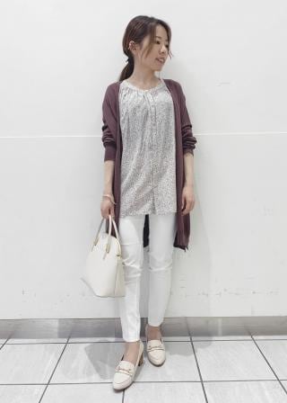 きょん様ROCHASロシャス カーキサテントップス未使用品 ROPÉ PICNIC(ロペピクニック) / 2WAY/サテンギャザーブラウス