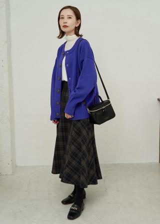 極美品　アダムエロぺ　チェック柄　ロングスカート　マーメイド　マキシ丈　ブラウン 極美品 アダムエロぺ チェック柄 ロングスカート マーメイド