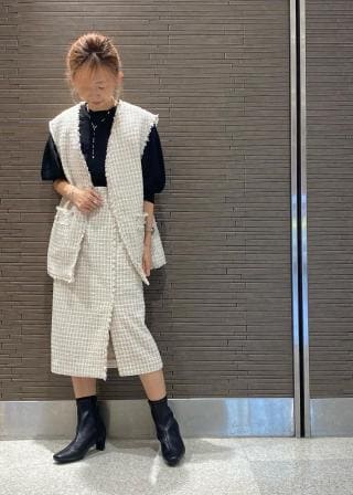 新品　Jun & Ropé バイカラー使い衿付き　長袖プルオーバー　L　秋物 ROPÉ PICNIC(ロペピクニック) / 衿レースニットプルオーバー