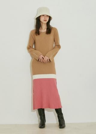 vis-à-vis(ビザビ) / 【WEB限定】バイカラーニットワンピース