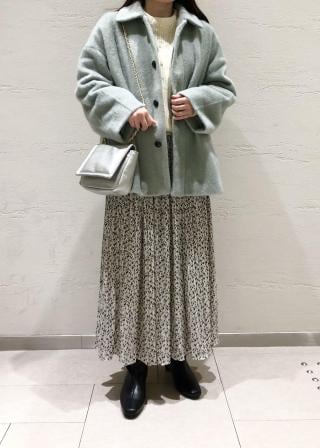 新品　rosy monster シャギーショートコート grove ノーカラーコート コート ショートシャギーノーカラー