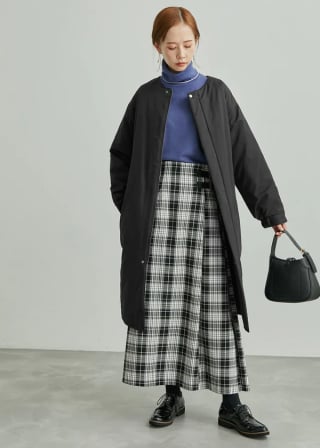 ロペ リバーシブル 2way ロングコート コーディガン チェック ベルト 36 501309116027.jpg