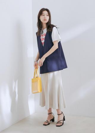 GALERIE VIE ダブルクロスVネックスリーブレスベスト VIS(ビス) / 【防シワ・洗える】ダブルクロスVネックベスト