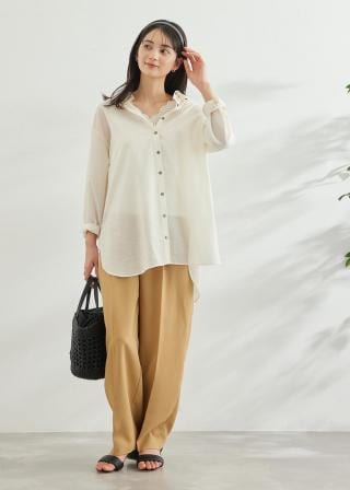 ROPE’ - 新品未使用 タグ付き※ROPE&#39;【洗える】シアーシャツチュニックシャツブラウス 新品未使用 タグ付き※ROPE'【洗える】シアーシャツチュニック