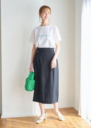 【ARKET】やわらか色リネンラップスカート ダスティピンク ROPÉ PICNIC(ロペピクニック) / 【着丈が選べる/着丈長め