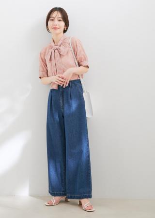 VIS(ビス) / ボウタイ付きシアージャガードブラウス (トップス