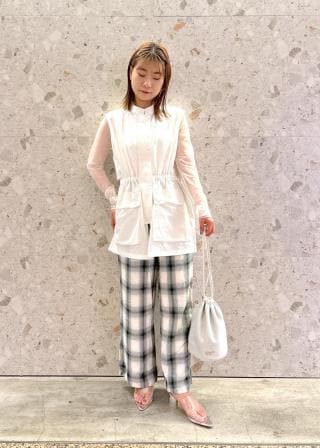 プリント2wayカーディガン　新品 ADAM ET ROPE'（アダムエロペ）の「チュールプリント2WAY