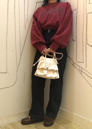 mプロフ必読様☆ダブルチュール付きダブルショルダーヌビバッグ ROPÉ PICNIC(ロペピクニック) / ダブルフリルメッシュハンドルミニ