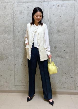 ROPÉ(ロペ) / ミックスツイード ノーカラージレベスト【セレモニー