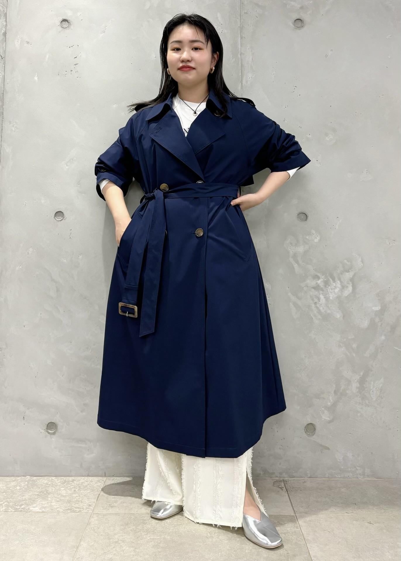 ADOREネイビー トレンチコート ウエストベルト付き ADOREネイビー トレンチコート ウエストベルト付き ADORE