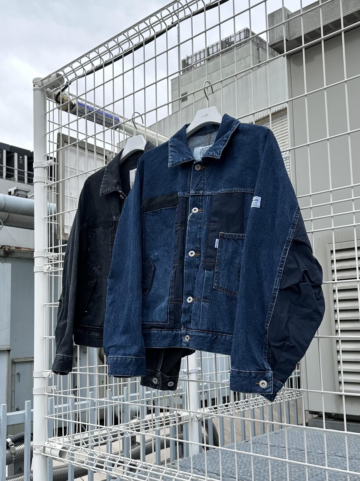 elephant TRIBAL fabrics パネルパッチデニムジャケット 黒 03dc805dd8b22c93b8d7c60eb57f1b