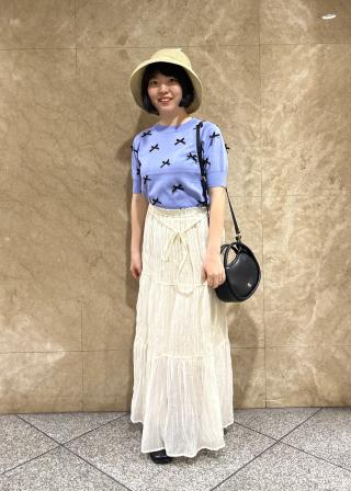 VIS 柄&無地アソートシャーリングティアードスカート セール】柄＆無地アソートシャーリングティアードスカート