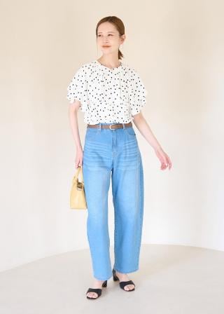 ☆美品☆ ROPE' ロペ　ドット柄　フリル　ブラウス　カットソー☆ 楽天市場】【SALE／60%OFF】ドット/無地フリルブラウス ROPE