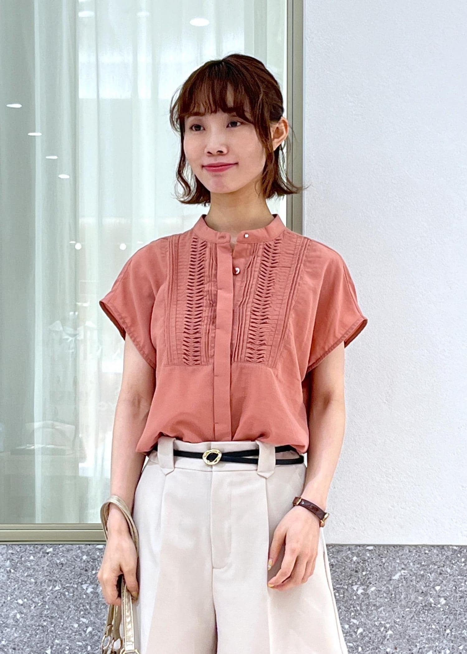 Malbon 半袖シャツ×ショートパンツ ベージュコーデ 夏ラウンドに☘️美品 ライトリネンショートパンツ【BODYWILD×AWEAR】【セットアップ