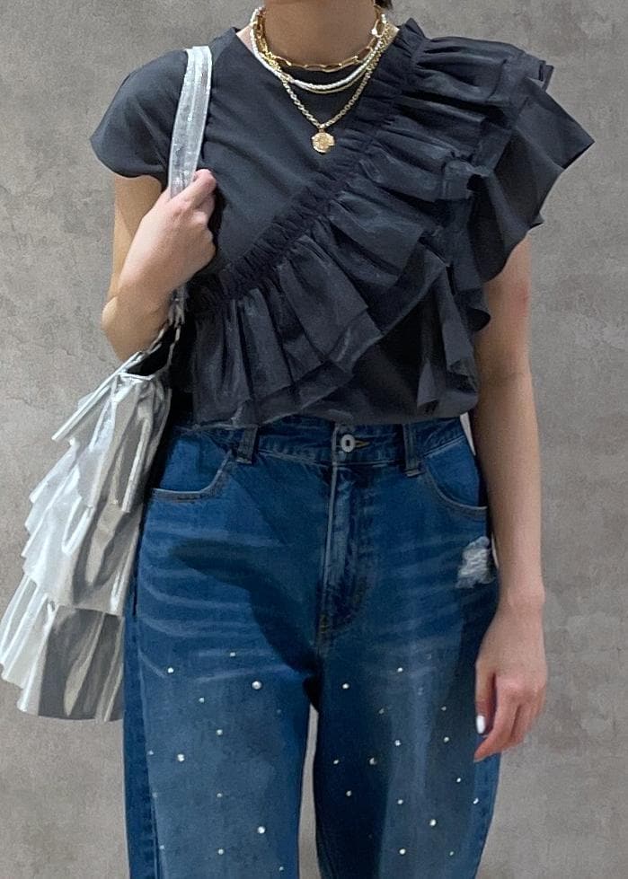 【完売必至】SELF PORTRAIT ラインストーン デニムジーンズ SCULPTOR（スカルプター）の「Rhinestone Lowrise Denim/ライン