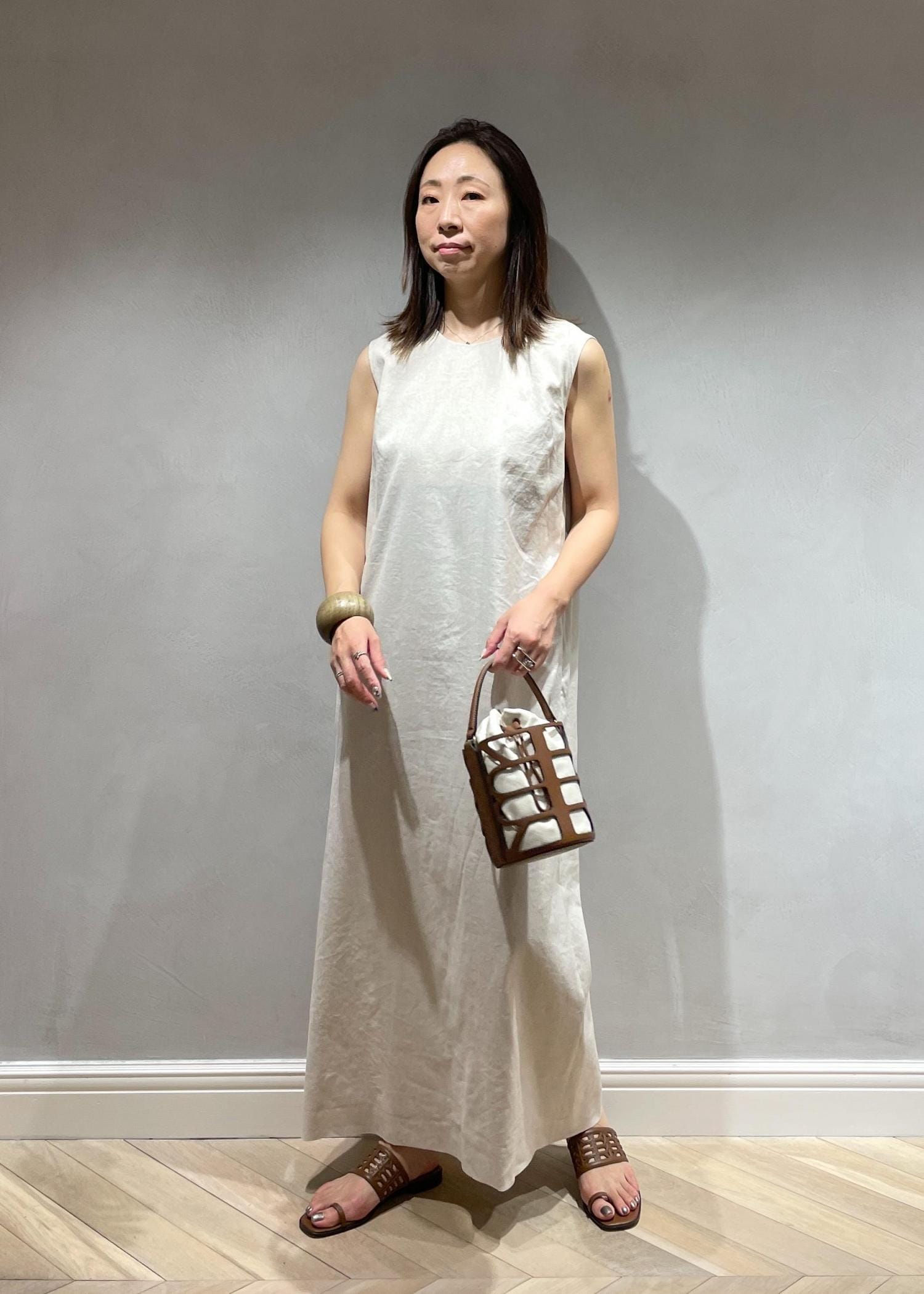 美品＊ROPÉ ロペ 麻混ノースリーブワンピース リネン ベージュ 生成り 麻混ノースリーブワンピース / SATOI / ROPÉ ｜J'aDoRe JUN ONLINE