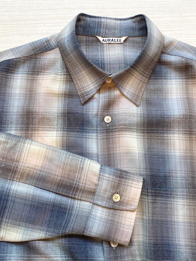 AURALEE】SUPER LIGHT WOOL CHECK SHIRT / YOSHIDA / ADAM ET