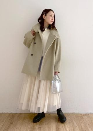 ROPÉ PICNIC(ロペピクニック) / シャギースタンドカラーミドルコート