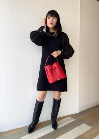 【新品未着用】ニットドッキングミニワンピース ヘムドッキングミニニットワンピース[品番：MKSW0060806